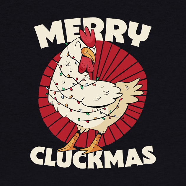 Merry Cluckmas // Funny Christmas Chicken by SLAG_Creative